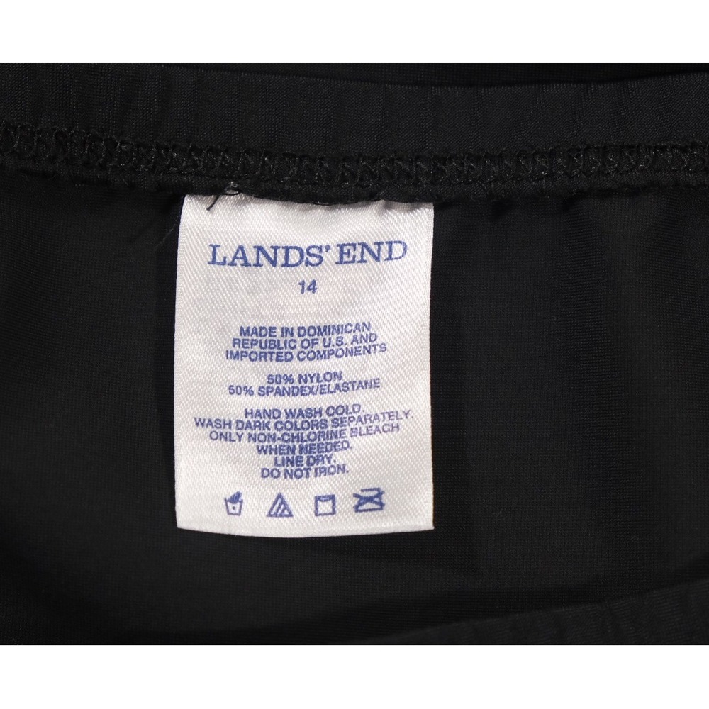 Lands' End‎ Swim Bottoms Women 14 Black High Waist Bikini Brief Full Coverage - Picture 4 of 4